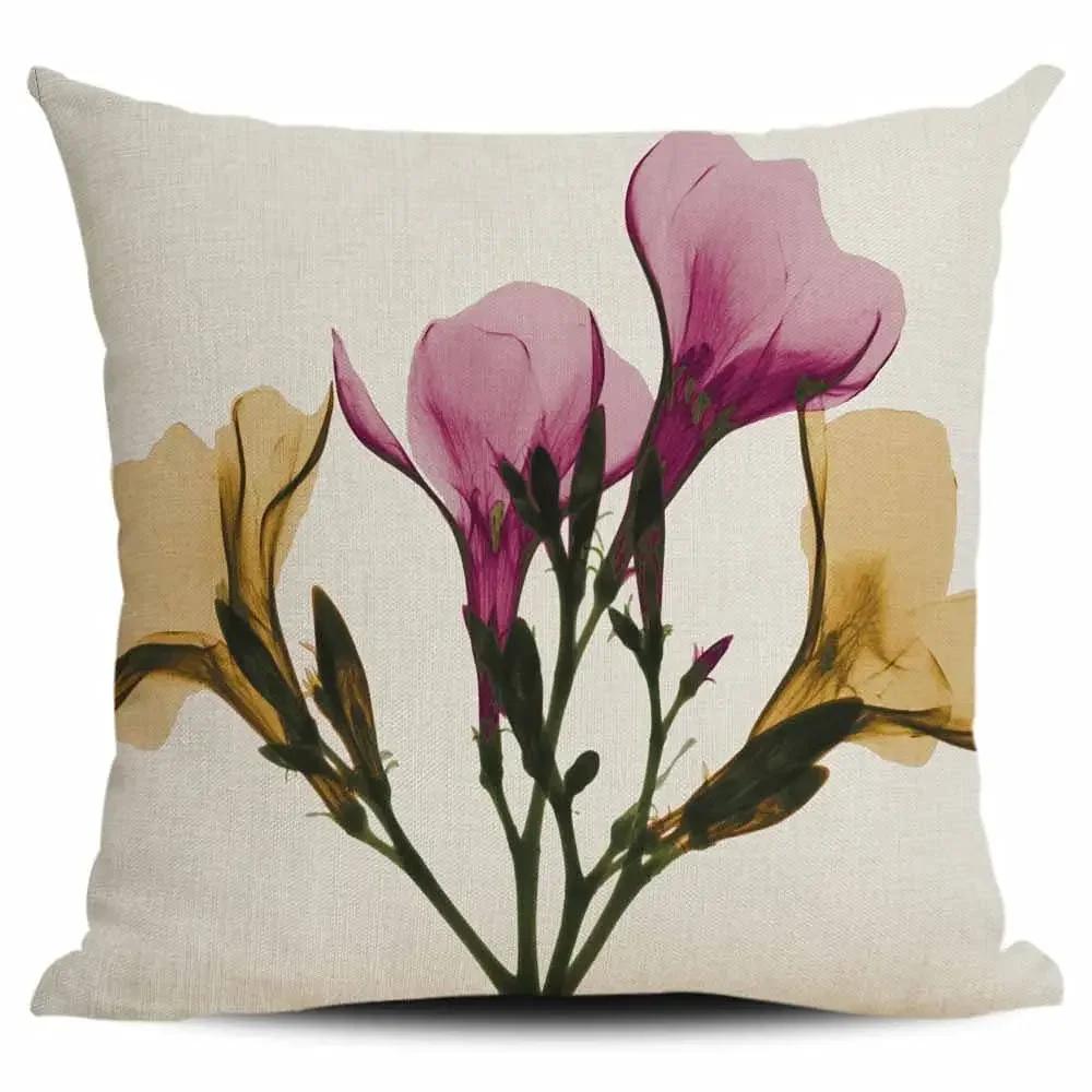 Aquarell Durchscheinender Floraler Kissenbezug Wohnzimmer Sofa Kissenbezug Heimdekoration Kann