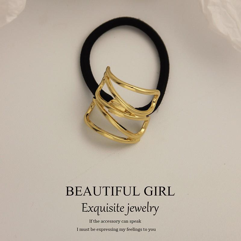 Minimalist Metal Hair Ring - New Korean Style High-End Ponytail Tie Rubber Band.