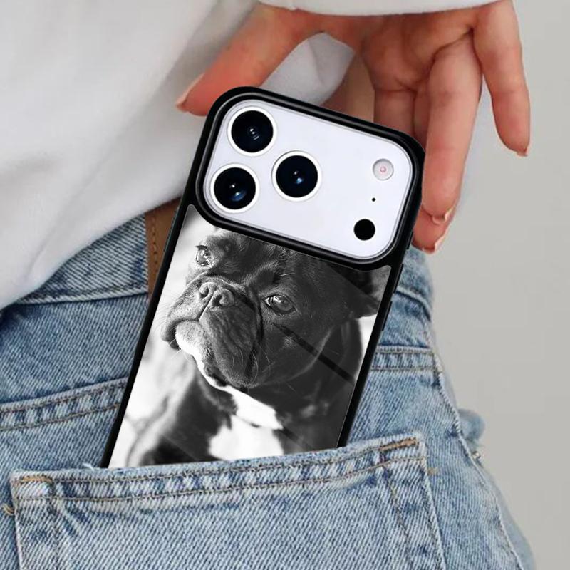 Cute French Bulldog Boston Terrier Phone Case for iPhone 16e 15 14 13 12 17 Pro Max Plus Air 17pro Cover Coque