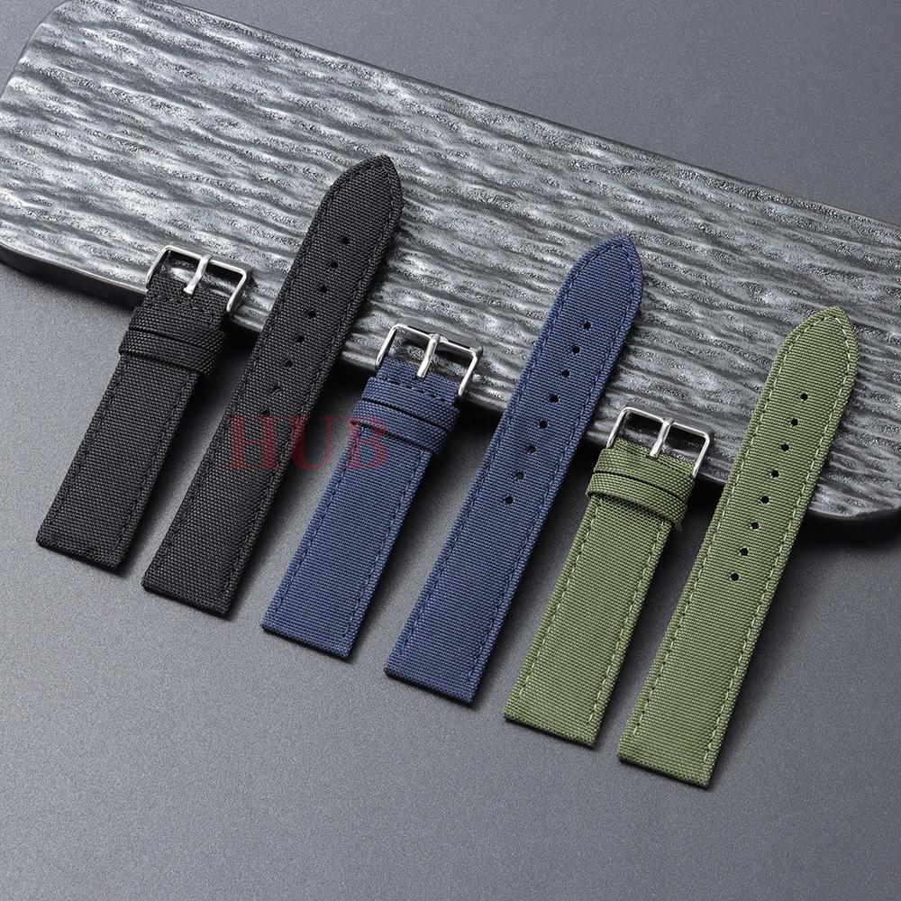 20mm 22mm Nylon Leather Watch Band Soft Canvas Strap Belt Universal Bracelet for Seiko for IWC for Men Women Sport Wrist Band