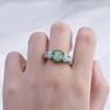 Ladies' Inlaid Green Zircon Ring