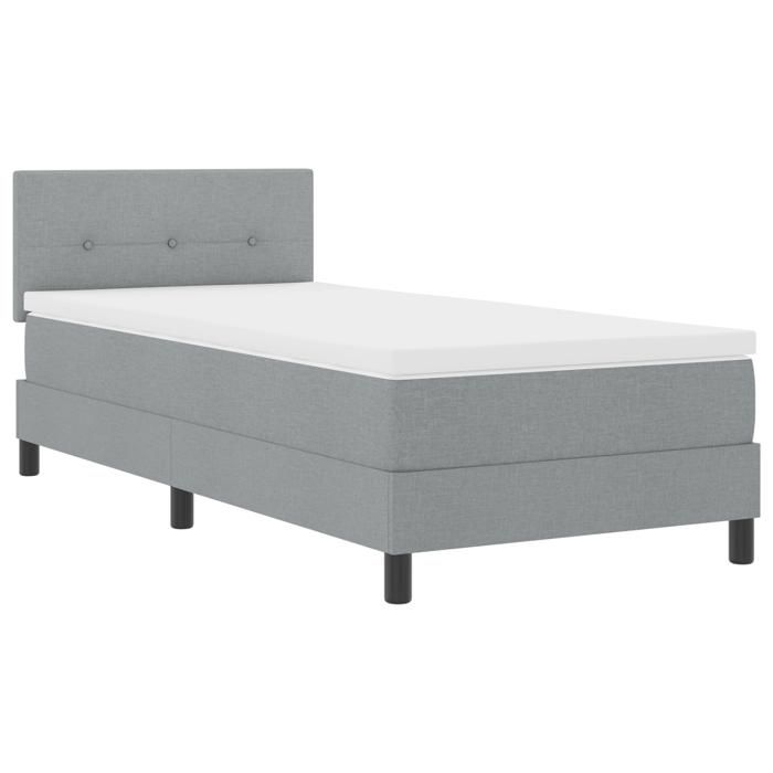 VidaXL Lit à ressorts avec matelas gris clair 90x200 cm en tissu 3338657