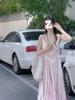 Pink Tassel Camisole Dress - Vacation Seaside Style