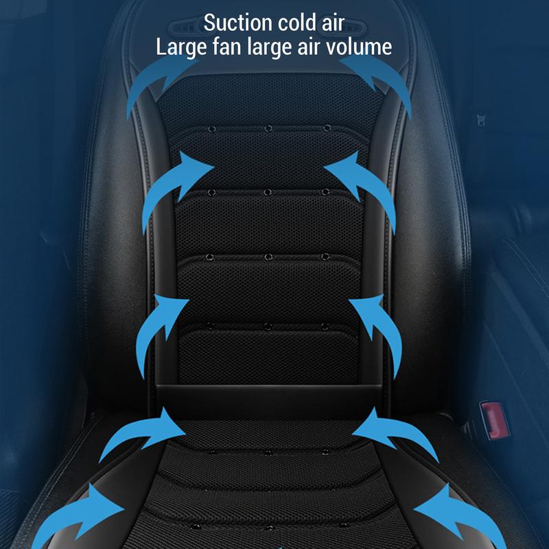 Cooling Car Seat Cover with 2 Fans 24 Air Outlets DC 12 24V One Click Stepless Wind Speed Ventilated Auto Cool Seat Cushion Pad