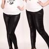 Plus Size Damen Stretchy Slim Kunstleder Leggings Skinny Jeggings Strumpfhosen Hosen