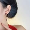 Ankara Red Bow Zircon Pearl Stud Earrings Female Hong Kong Style Retro Fashion Temperament Commuter Versatile Earrings Earrings