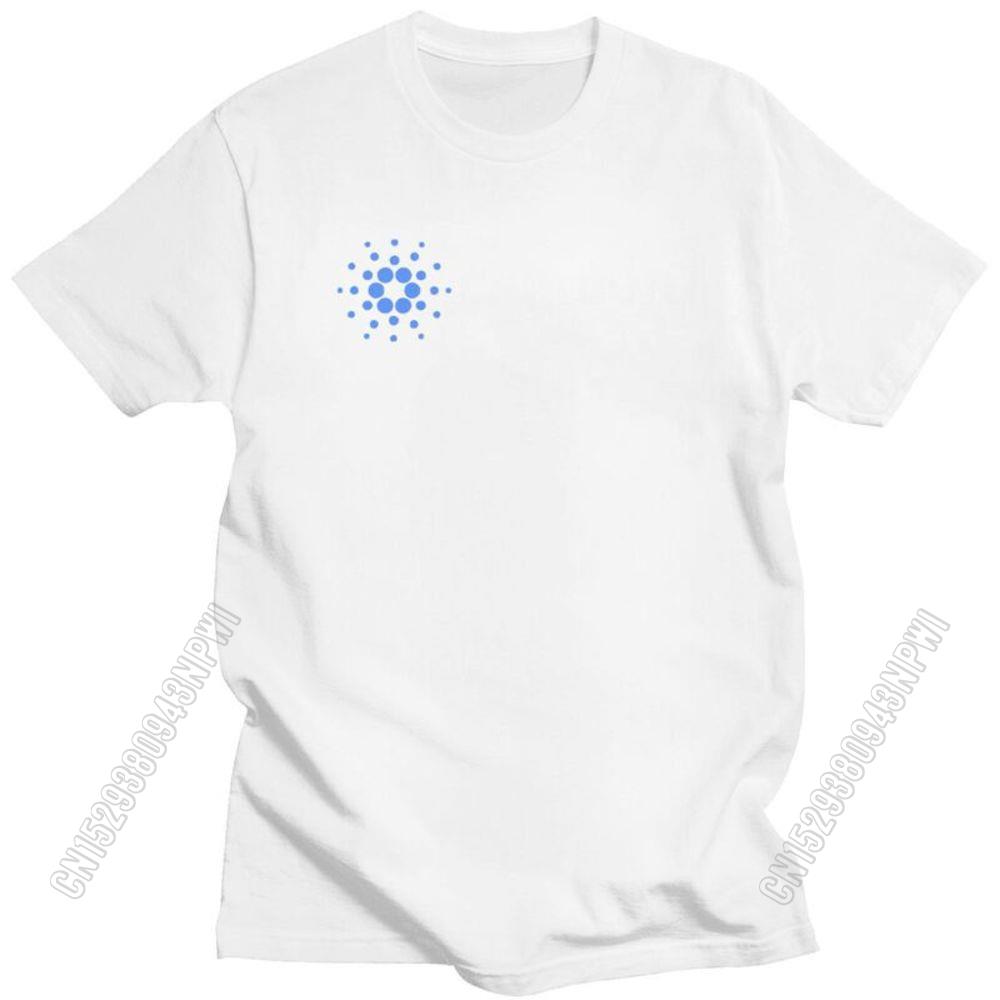 Classic Fashion Cardano Logo T Shirt Men Pure Cotton T-Shirt Leisure Bitcoin Crypto Coin Tee Tops Streetwear Tshirt