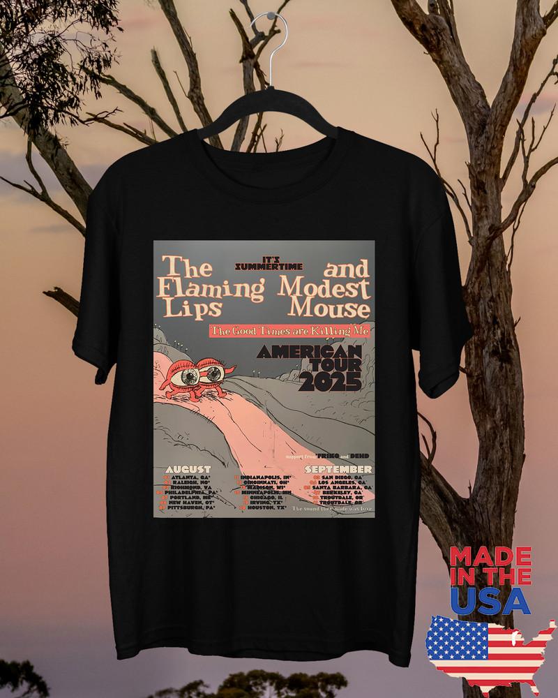 Modest Mouse The Flaming Lips American Tour Summer 2025 Tee Shirt S5XL Unisex T-Shirt XL