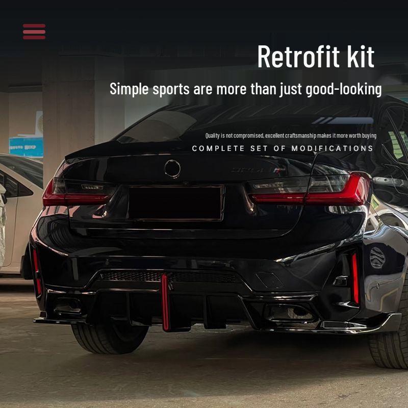 Rear Diffuser with Lights for 2023-2027 BMW 3 Series G20/G28 – Modified Exterior Tail Lip Decoration