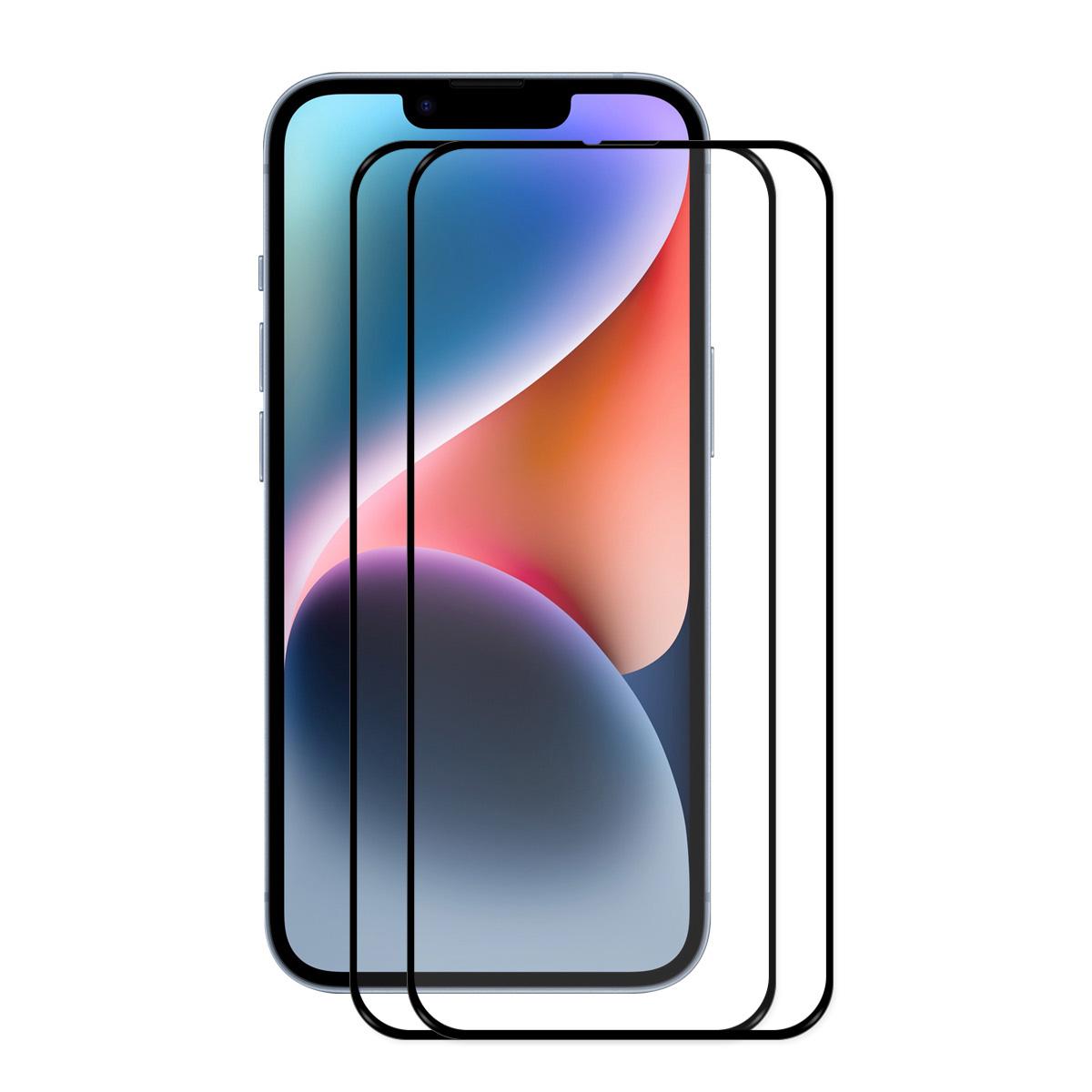 

For iPhone 16e 2Pcs Screen Protector ENKAY HAT PRINCE 9H Silk Printing 0.26mm Tempered Glass Transparent