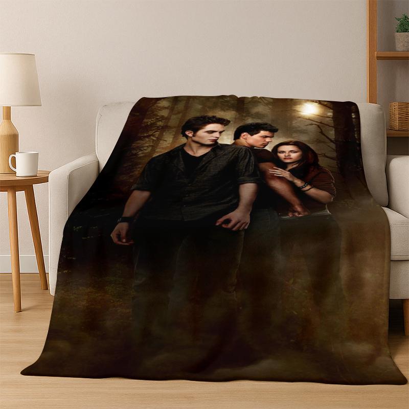 Twilight Saga Edward Bella Flannel Blanket Soft Warm Blanket Throw Blanket for Bedroom Living Room Bed Travel Picnic Gift Kid