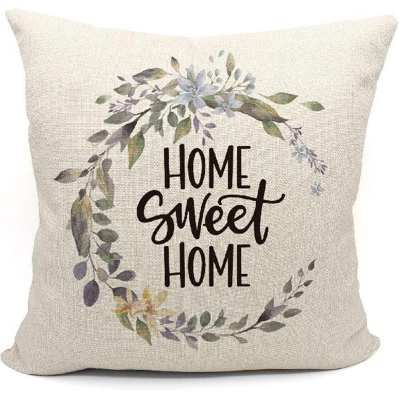 Mancheng-zi Home Sweet Home Pillow Covers 18x18,Farmhouse Throw Pillows,Farmhouse Pillows for Couch,Home Sweet Home Decor,Housewarming Gifts for