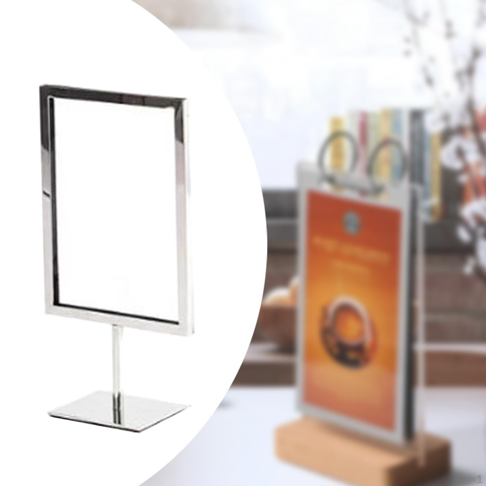 

Демонстрационный стенд для вывесок и плакатов, двухсторонняя стойка для рекламного использования S серебряный