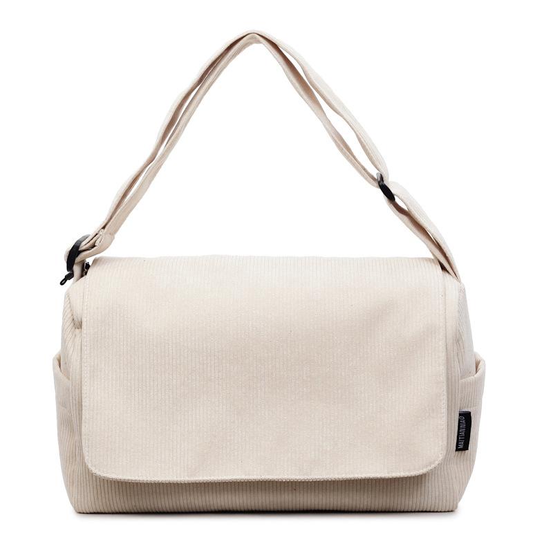 New Corduroy Tote Bag Women's Commuting Large-capacity Student Class Shoulder Handbag Simple Work Messenger Bag