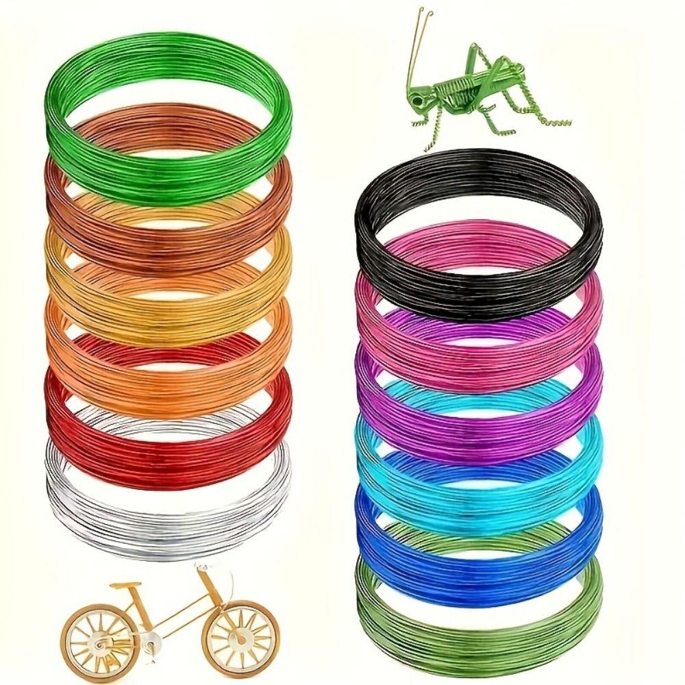 10 Stück DIY Aluminium Basteldraht Nicht-elastischer Schmuck-Perlendraht Aluminium Basteldraht Handgefertigte Bastelarbeiten