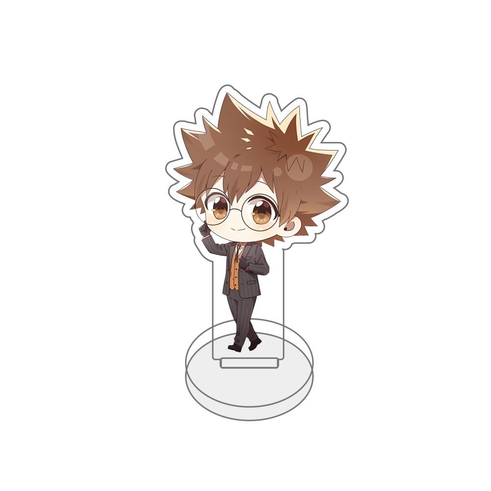 Anime Katekyo Hitman Reborn Acrylic Stand Figure Key Sawada Tsunayoshi Hibari Kyoya Vongola 10cm Model Plate Desk Decor Gift Key