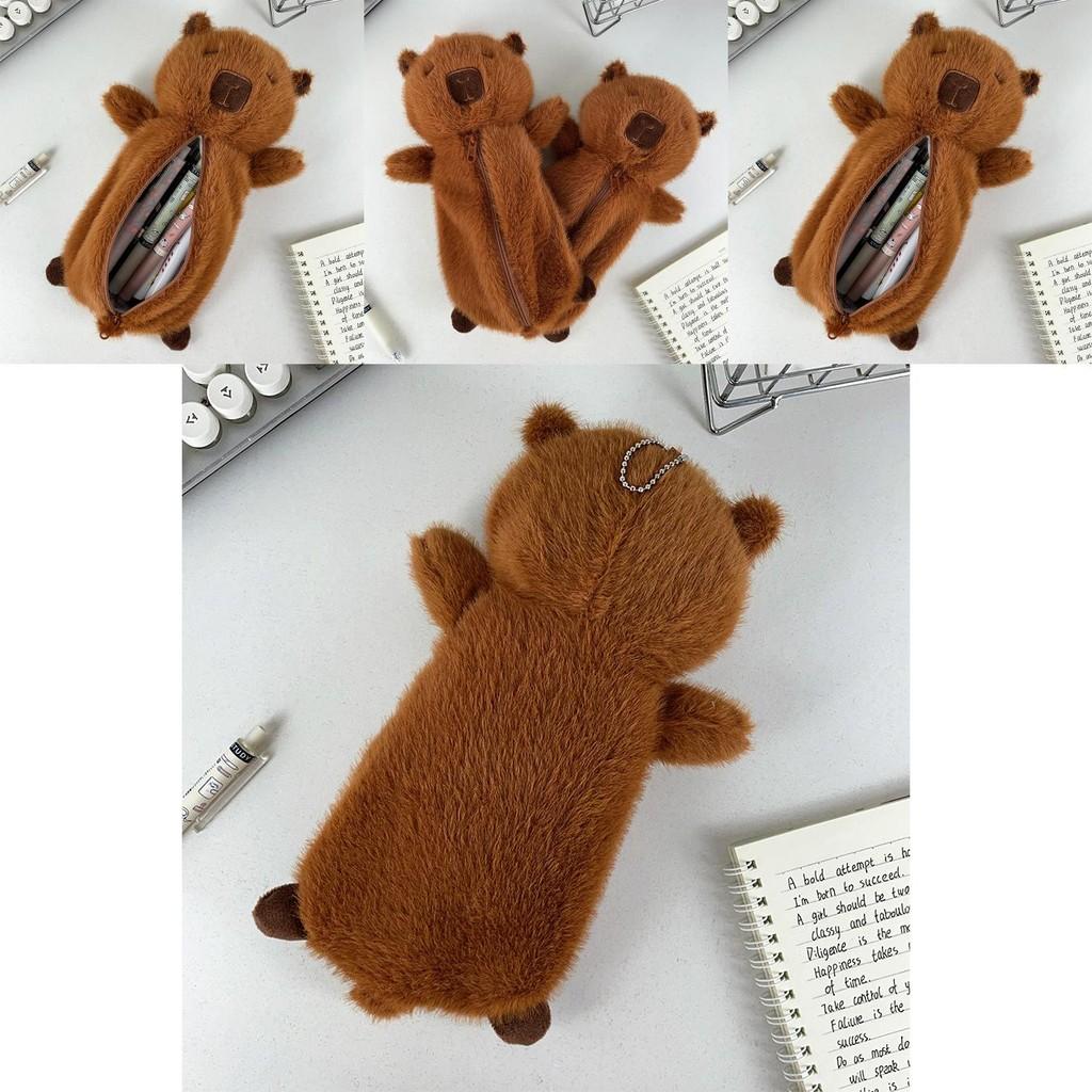 Jucărie de pluș Capibara fermecătoare Etui pentru creioane Design spațios și drăguț Perfect pentru organizarea biroului