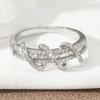 Huitan Newly Designed Women Rings  Color Luxury Paved Crystal Cubic Zirconia Fashion Circle Around Design Wedding Jewelry