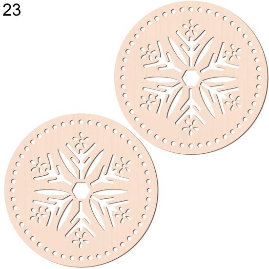 2Pcs Creative Unpainted Lightweight Bag Crochet Wooden Bases Blank Basket Bottoms Wood Sewing Tools