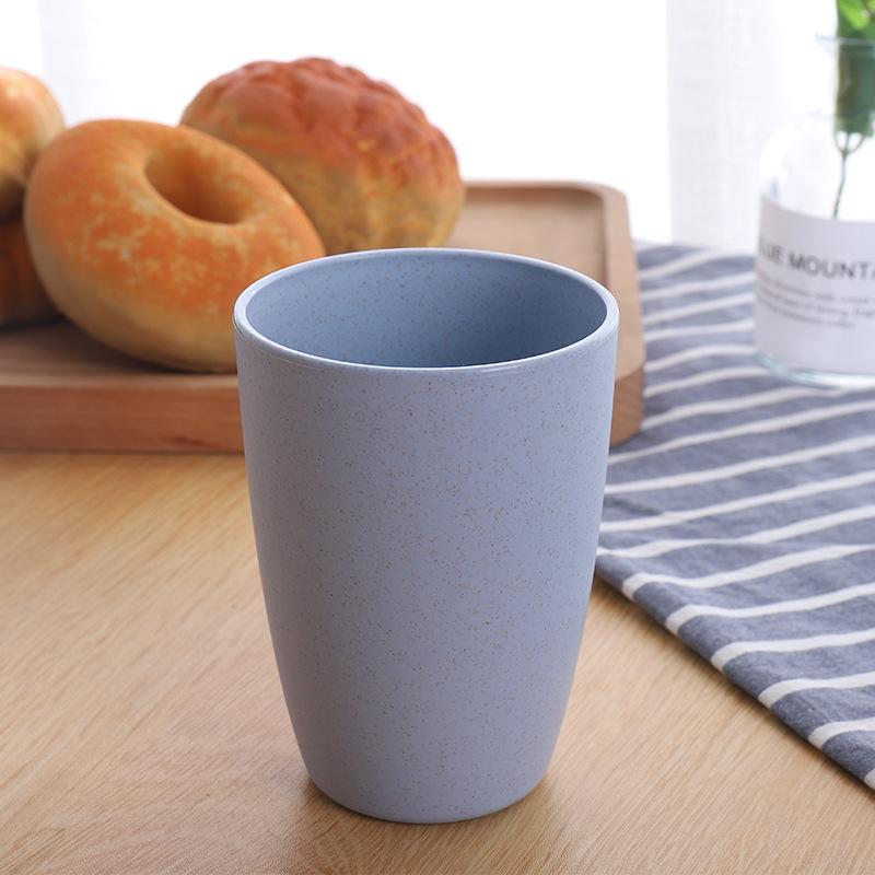 Nordic Style Plastic Tea Cups Eco-Friendly Wheat Straw Cup Coffee Tea Milk Drink Cup Toothbrush Cup for Home Bathroom