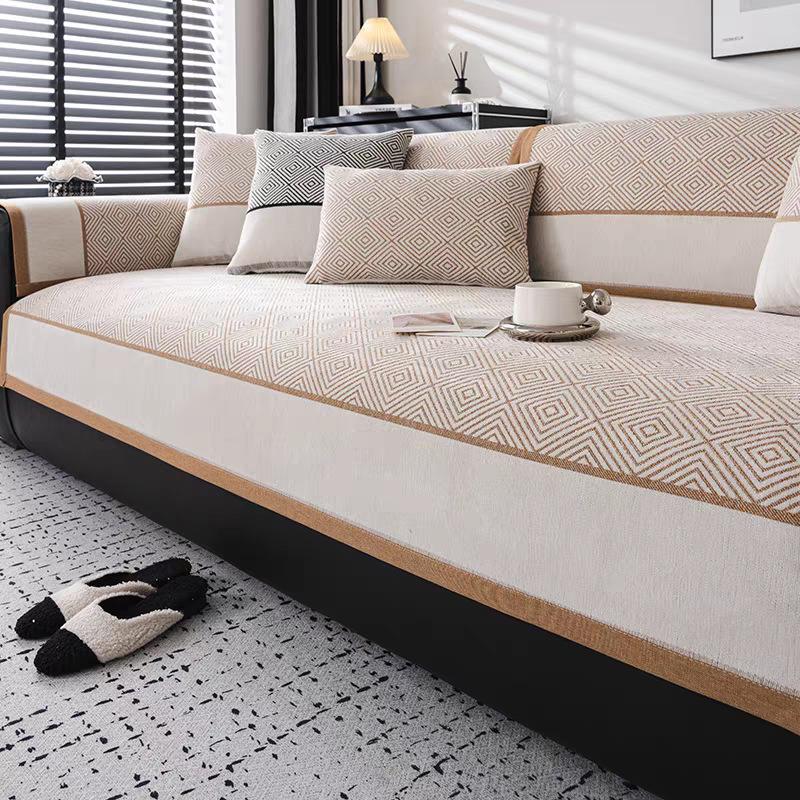 Chinese Style Sofa Cushions New Chinese Style Solid Wood Sofa Cover Mahogany Sofa Towel Chenille Light Luxury Style Sofa Cushion