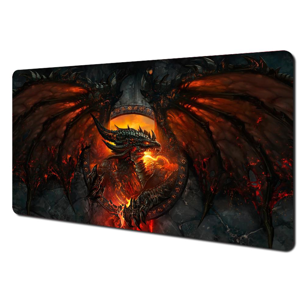 Magische Riesen-Feuerdrachen-Mauspad Schreibtischmatte XXL Gaming-Matte Gamer PC-Zubehör Tastatur-Erweiterungsmatte Gummi Anti-Rutsch