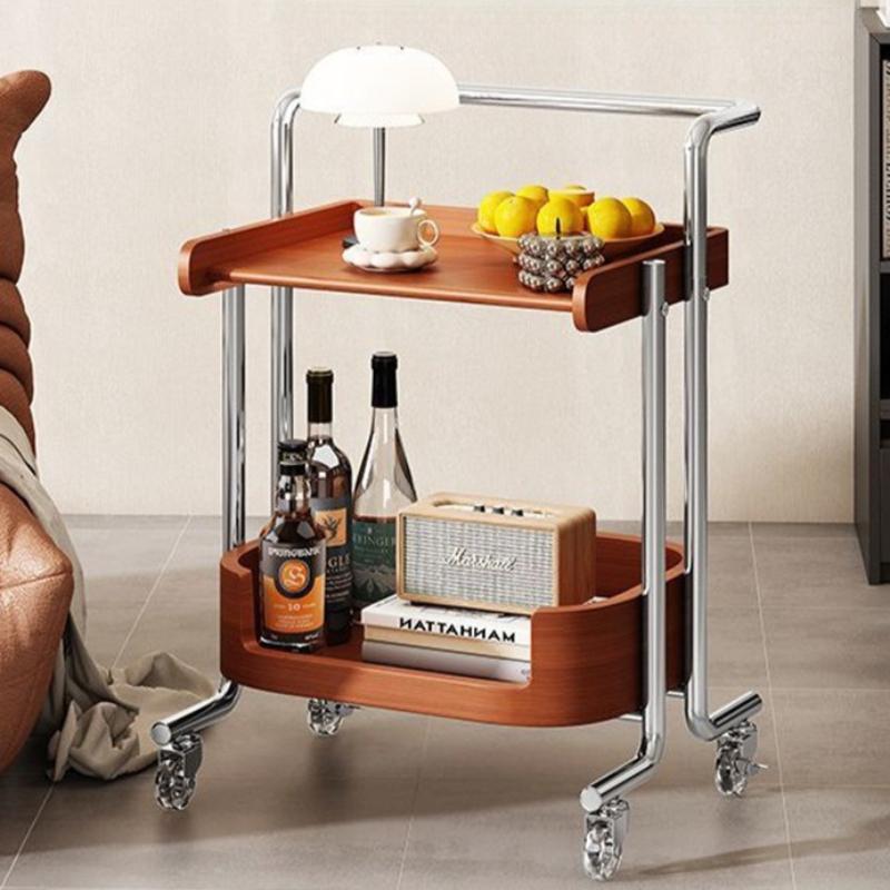 Antique Side Table Sofa Beside Movable Coffee Tables Living Room Snack Storage Handcart Kitchen Condiments Organizer Rack