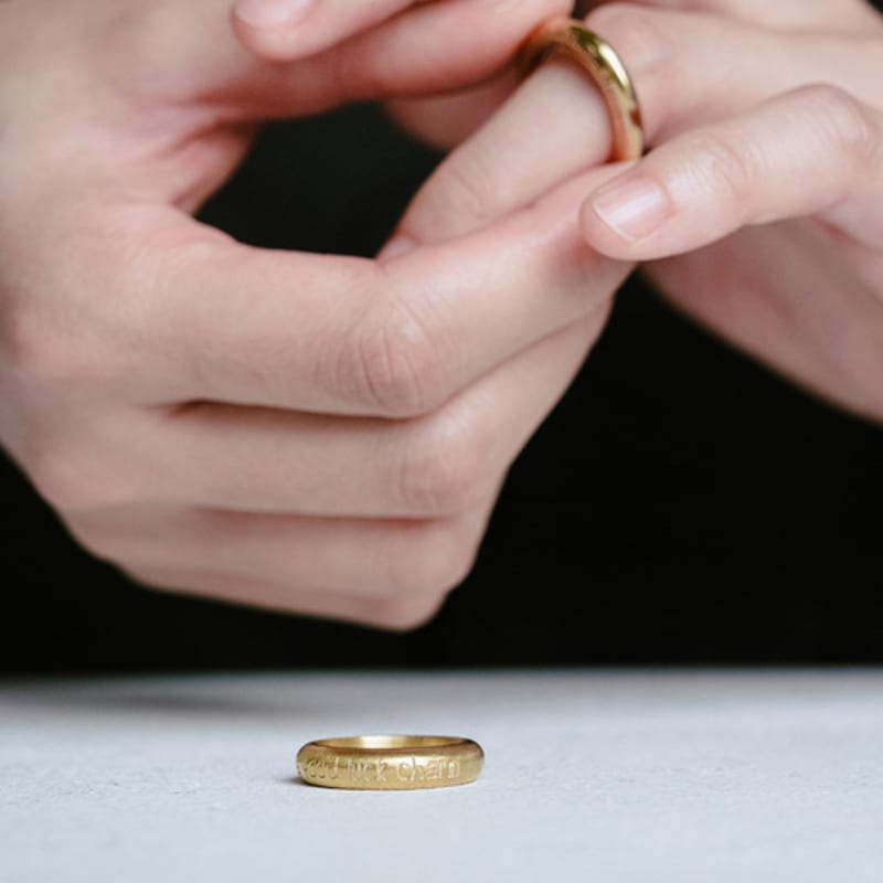 eveningbell [silver925] Childish letter ring (gold)