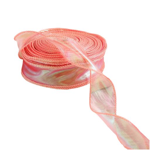 Sheer Tulle Ribbon 3.8 Yards Craft Decorative Ribbon Iridescent Tulle Ribbon Roll for Flowers Wedding Invitations Gift Wrapping