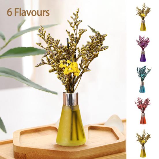 50ML Aroma Ornament Frosted Bottle Plant Rattan Sweet Fragrance Good Smell Natural Extracts Rose Jasmine Aroma Air Freshener Toilet Supply