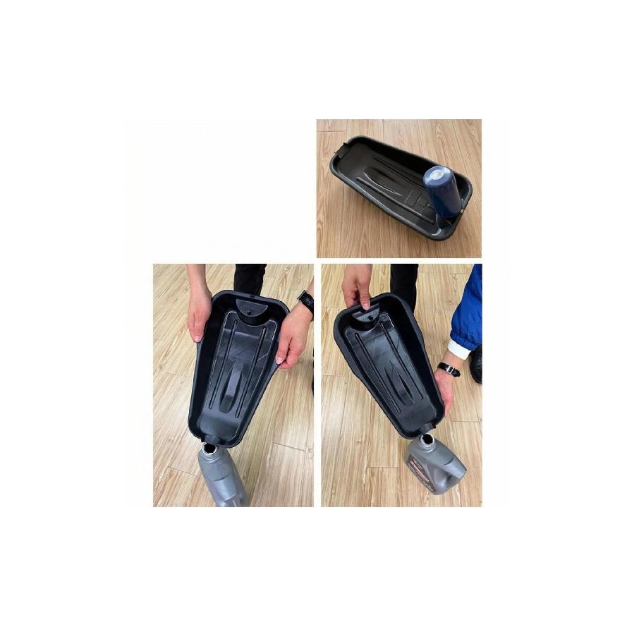 Oil Drain Pan Low-Height Plastic Oil Pan Automotive Tool Black Workshop Item Messwithout Mess