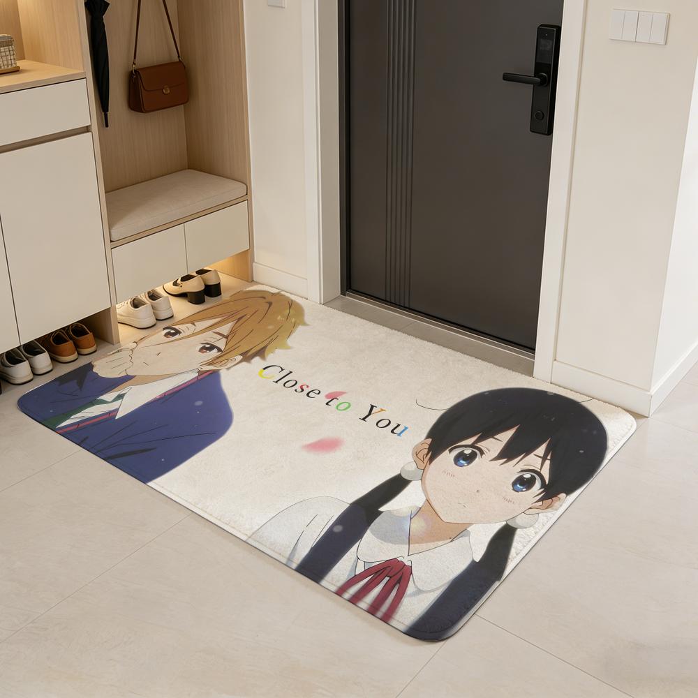 movie T-Tamako Love Story Floor Mat Flannel Door Mat Non-Slip Absorbent Washable Indoor Home Rug