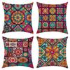 New Retro Geometric Plaid Linen Print Pillowcase Car Sofa Lumbar Pillow Cushion