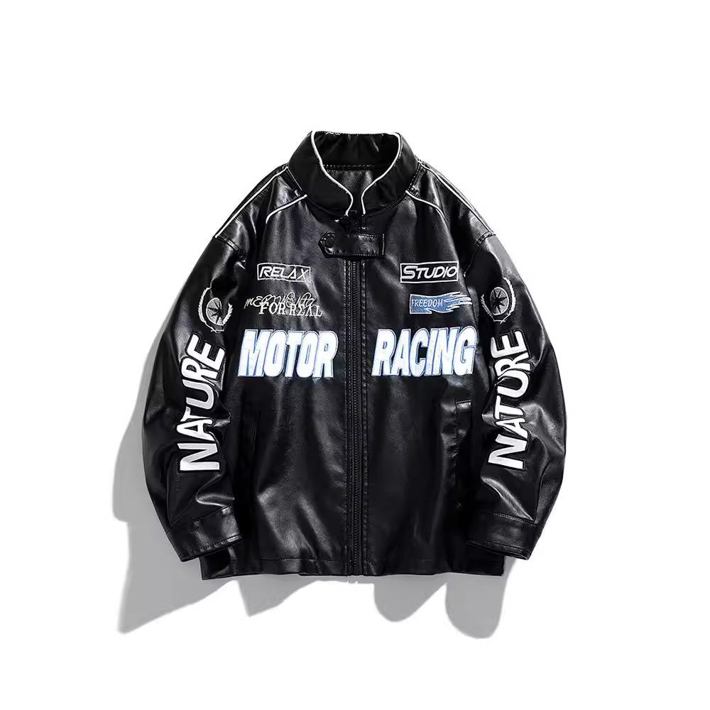 American Leather Jacket Men's Spring and Autumn Street Pilot Locomotive Suit Cotton Top American Ruffian Jacket