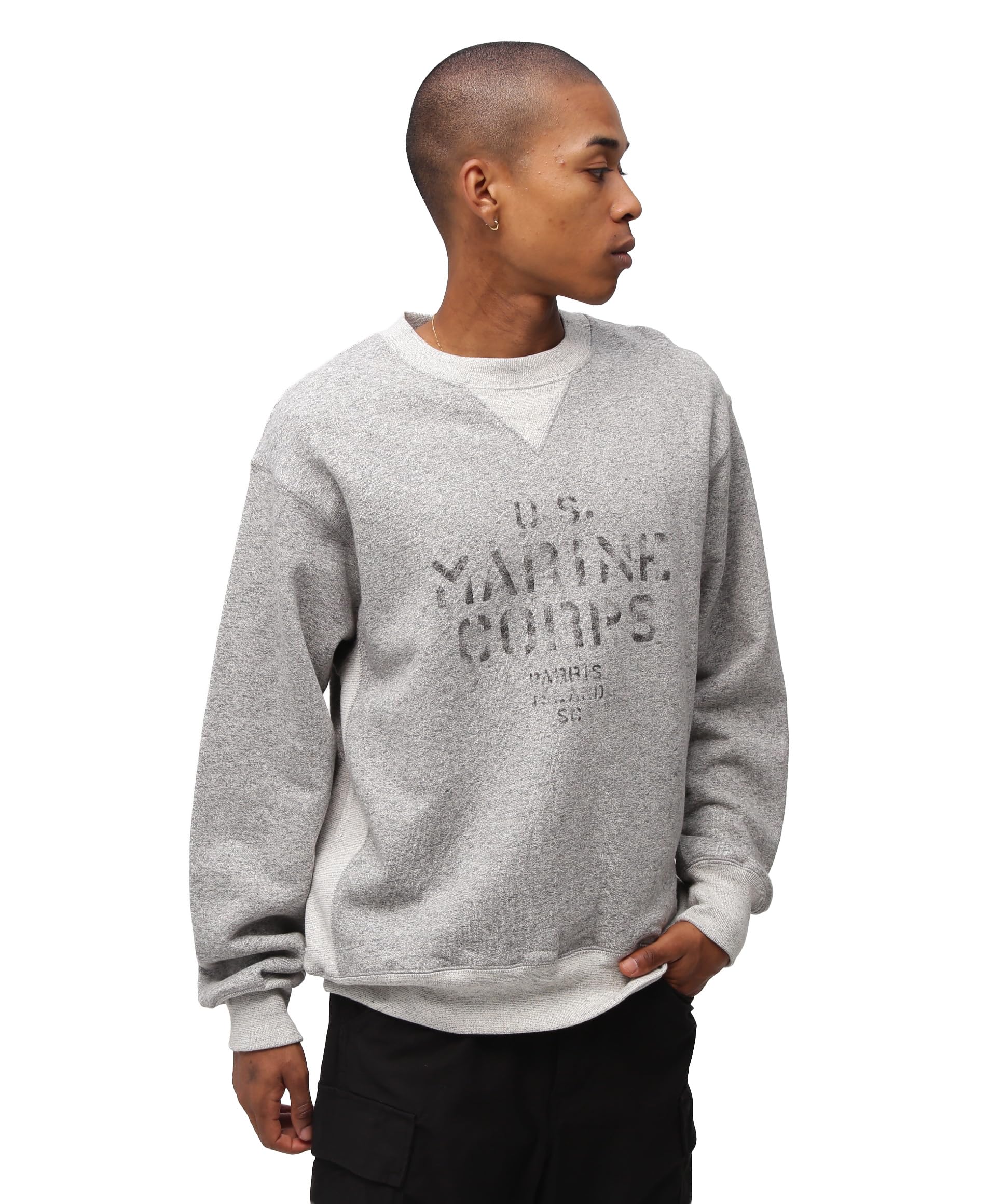 AVIREX VINTAGE CREWNECK SWEAT men s L 020 gray 783-5232006