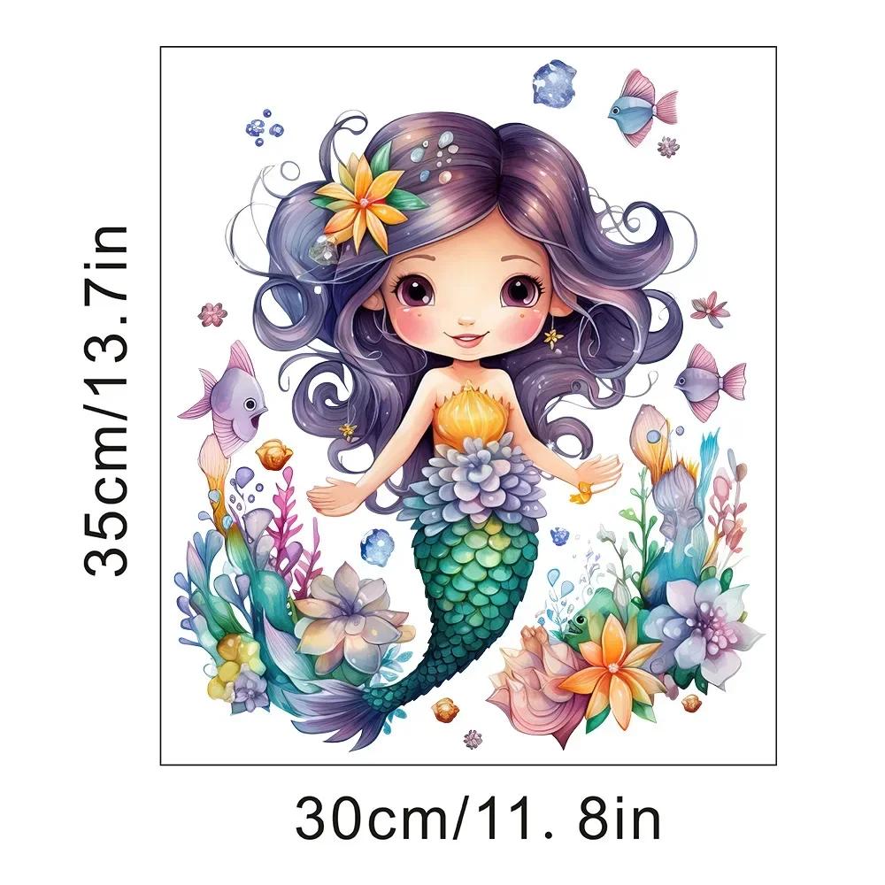 Undersea Animal Jellyfish Mermaid Wall Sticker Home Wall Decoration Children's Room Wall Sticker Baby Girl Room Decor PVC Murals