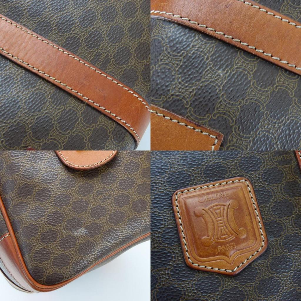 Used CELINE Handbag Macadam PVC/leather Brown vintage
