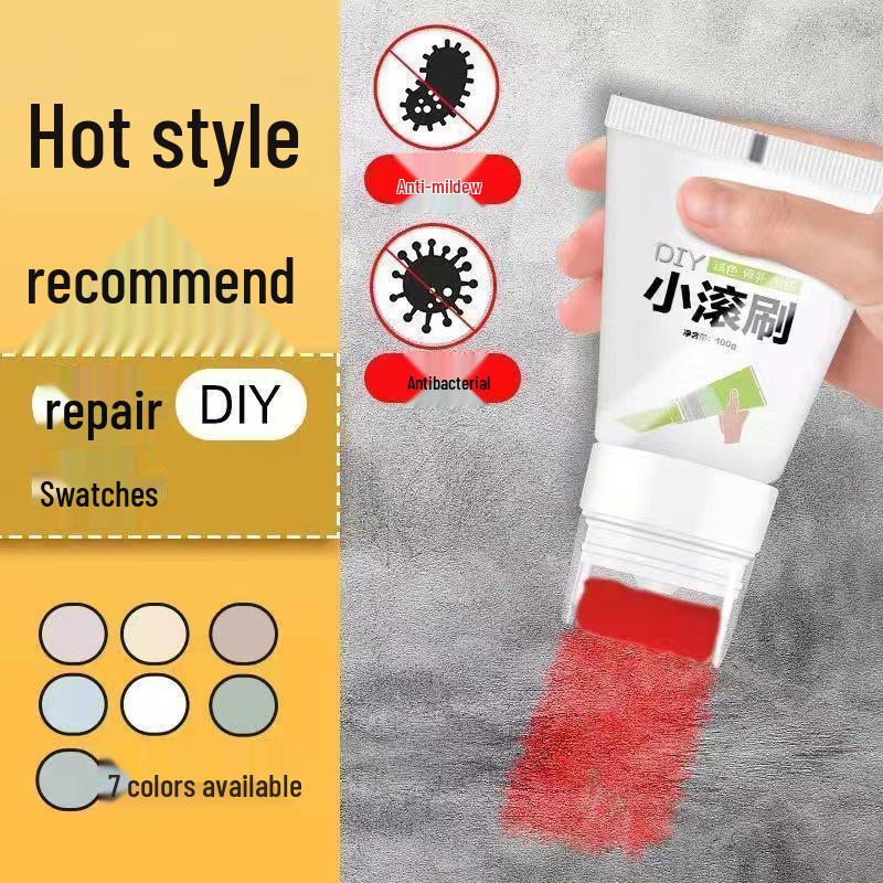 Rychleschnoucí bílá barva na stěny bez zápachu váleček pro interiérovou renovaci a krytí skvrn