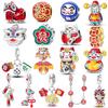 God Of Wealth Lucky Cat Lantern Lion Dance Charms Originalcopper Color Beads Fit Bracelet Diy New Year'S Jewelry Gift
