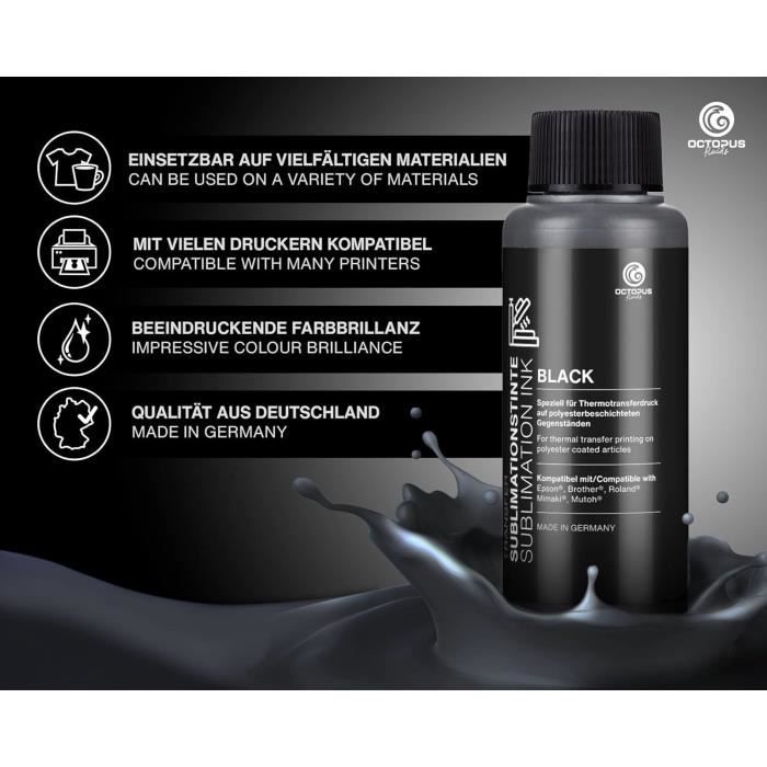 Encre de sublimation Octopus 4x 1 Liter pour Epson,Brother,Roland,Mimaki,Mutoh