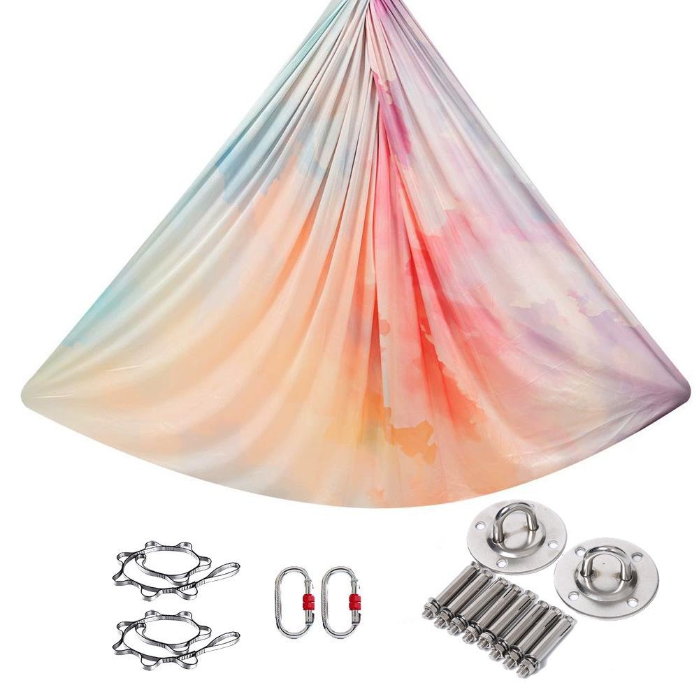 

Гамак для йоги з градієнтним кольором: Еластичний, Розширений, Слінг з повітряного шовку для домашнього та студійного використання