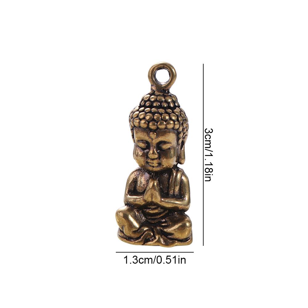 Retro Miniature Sakyamuni Buddha Pendant Brass Crafts Mini Brass Buddha Ornaments Handcraft Mini Buddha Figurine Home Decor