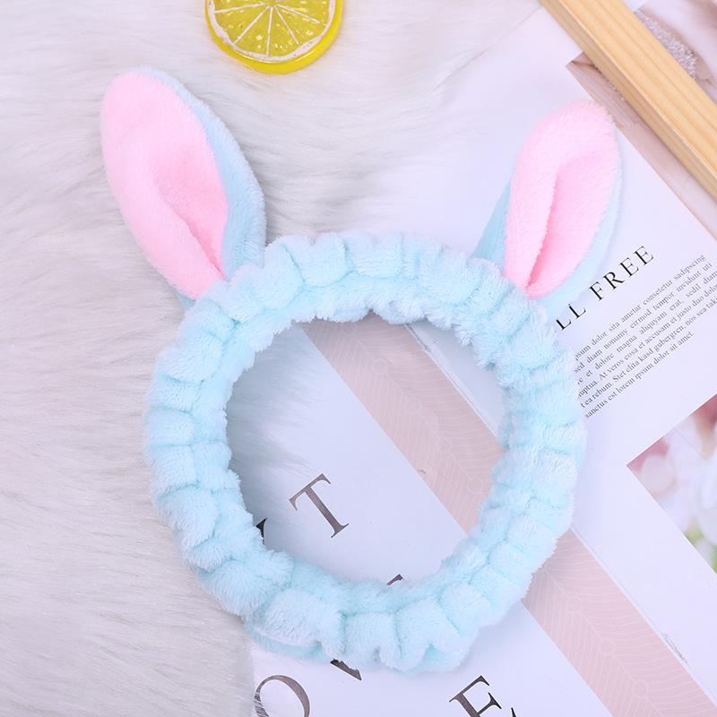 Süßer Hasenohr-Haarreif Elastische Haarspangen Stirnband Make-up-Werkzeuge Waschzubehör