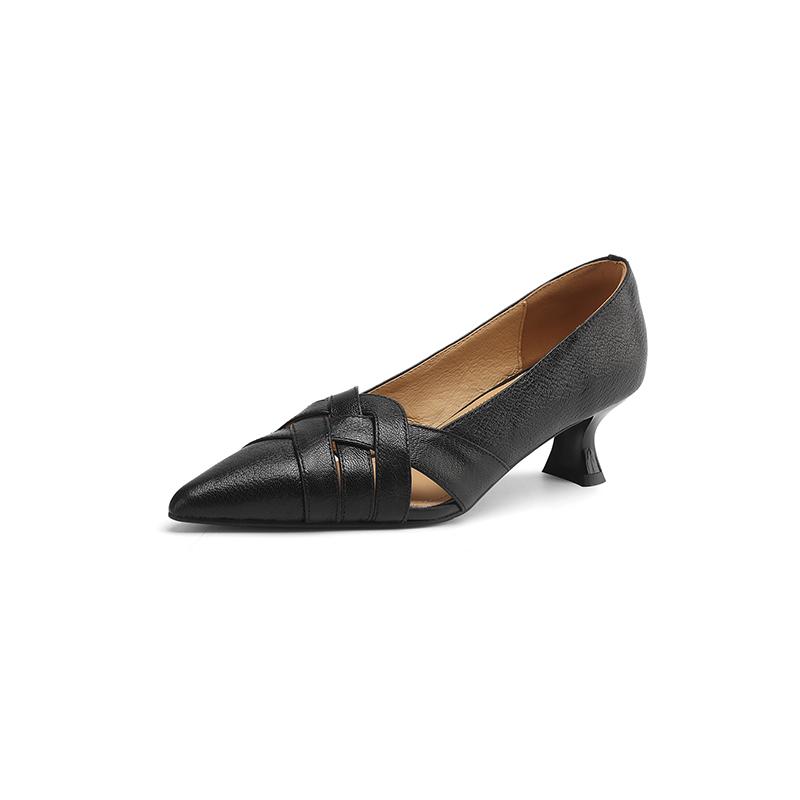 Fashion New Spring/autumn Genuine Leather Women Shoes Pointed Toe Shoes for Women Fashion Hollow Out High Heels Handmade Women Pumps