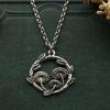 Creative Silver Plated Mushroom Moon Necklace Round Pendant Sweater Chain Gift