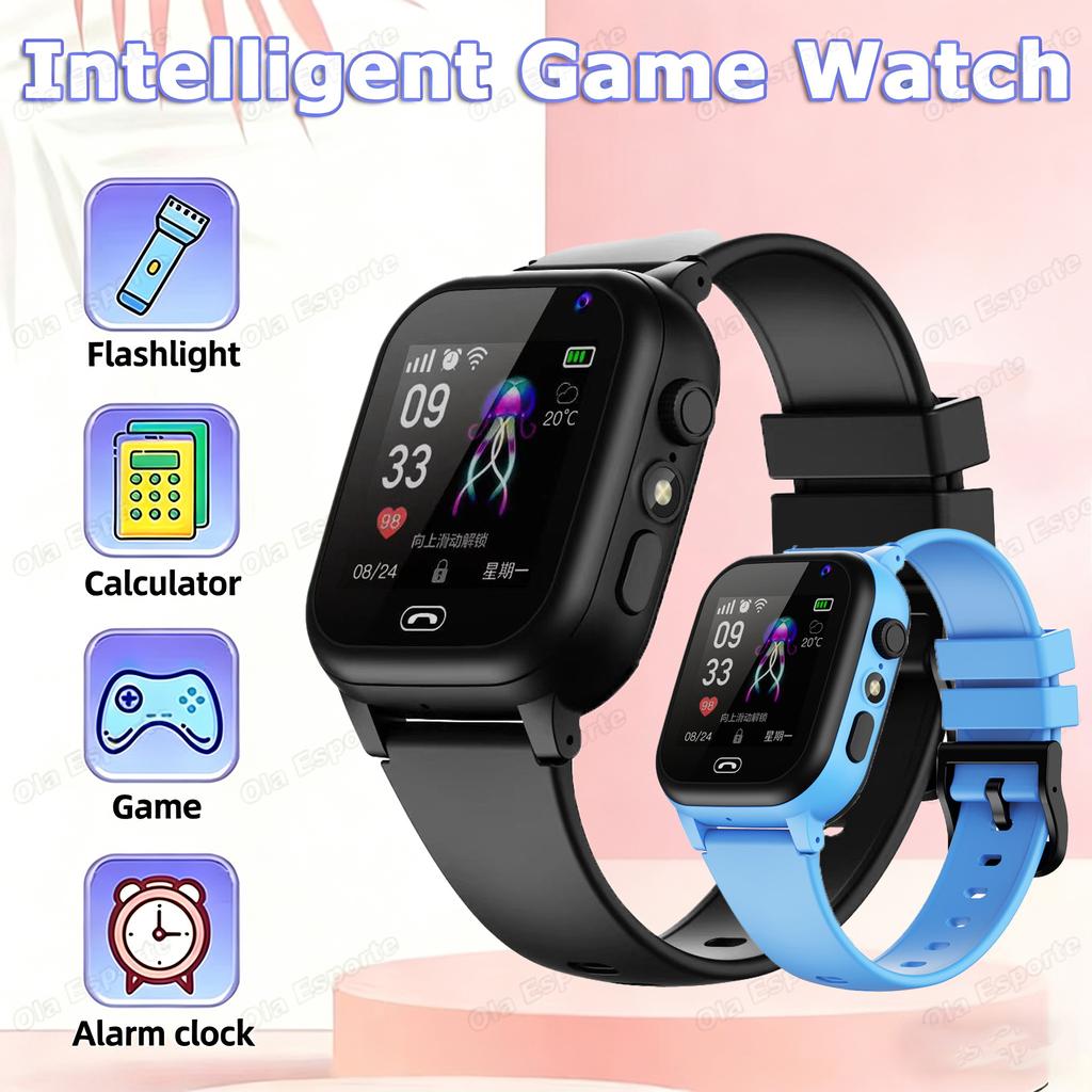 Kids Smart Watch Multifunctional Waterproof SOS GPS Camera HD Call Voice Chat Games LED Flashlight Weather Alarm Smartwatch