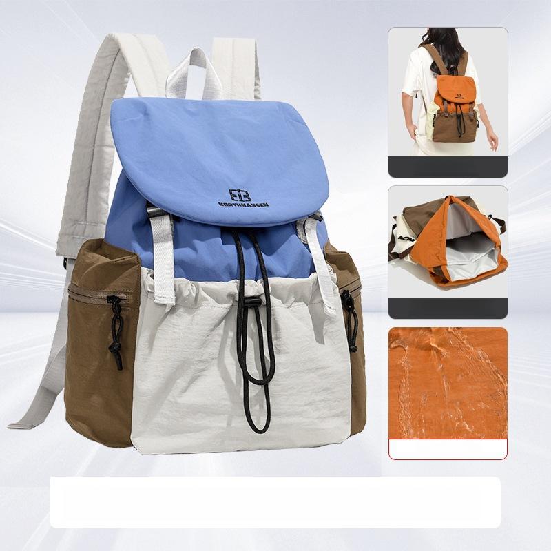 Fashionable Lightweight Student Backpack Large Capacity Casual Travel Women's Backpack Men's Color-Block Backpack High-End Feel