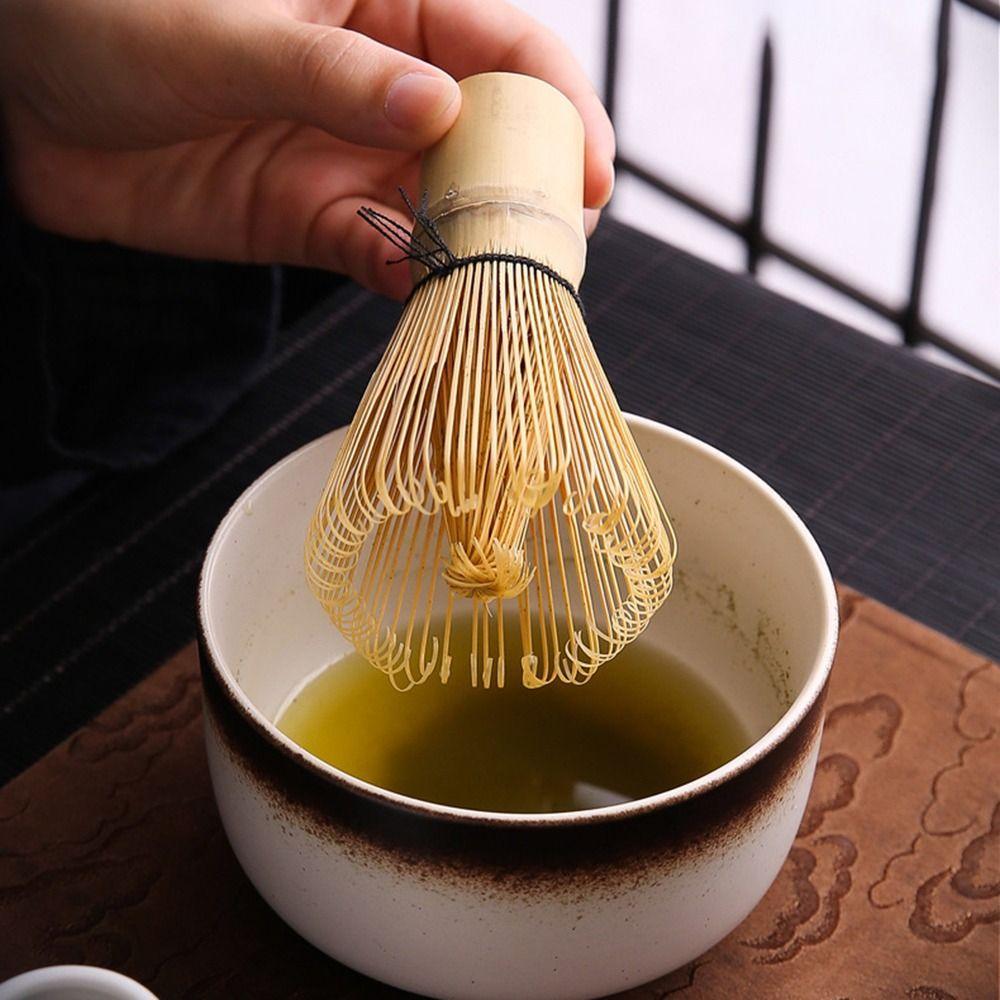 6PCS Bamboo Ceramic Japanese Matcha Tea Set Reusable Matcha Stirring Brush Japanese Chasen