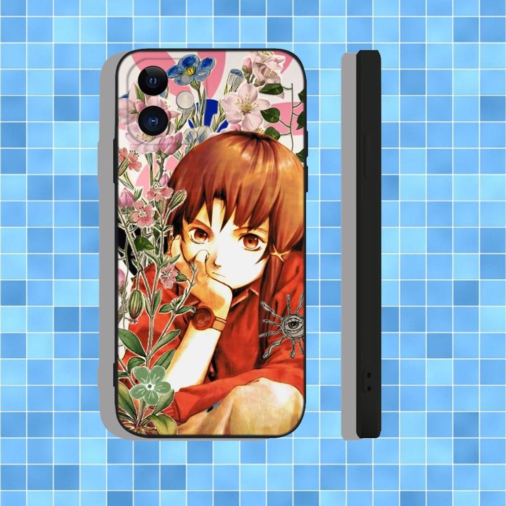 Serial Experiments Lain  Phone Case For iPhone 16,15,14,13,12,11,Pro,Max,Plus,X,XS,XR,SE,8,7,Mini,Soft Silicone Black Case