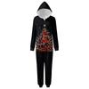 Weihnachtsdruck Eltern-Kind-Outfit Kapuzenreißverschluss Einteiliges modisches Heimanzug-Set